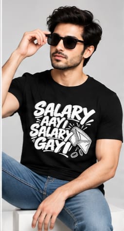 Unisex Standard Crew T-Shirt - Salary Aayi, Salary Gayi