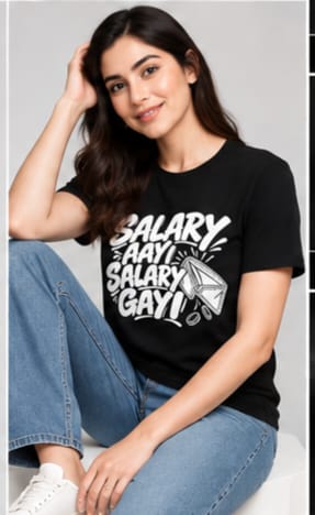 Unisex Standard Crew T-Shirt - Salary Aayi, Salary Gayi